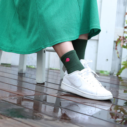 靴下　レディース／AWグリーン きんぎょ 【きんぎょがにげた】【絵本のくつした】