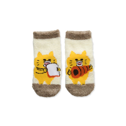 ルームソックス　キッズ／パン【ノラネコぐんだん】【絵本のくつした】