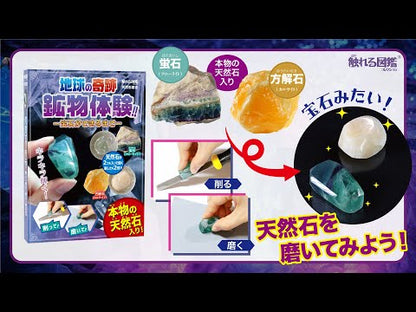 天然石磨き【触れる図鑑】/蛍石と方解石の原石を磨く体験セット