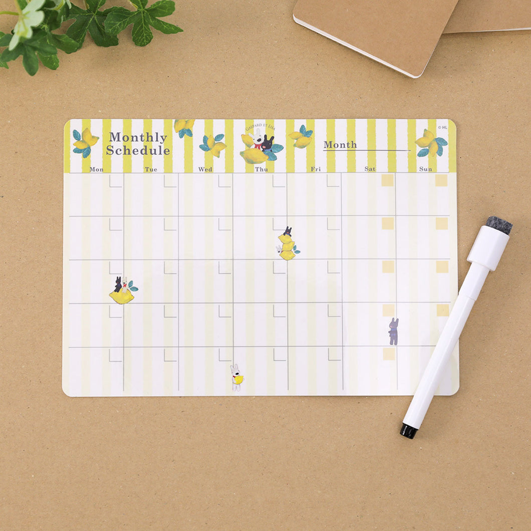 マグネットシート カレンダー　Monthly　Schedule【リサとガスパール】