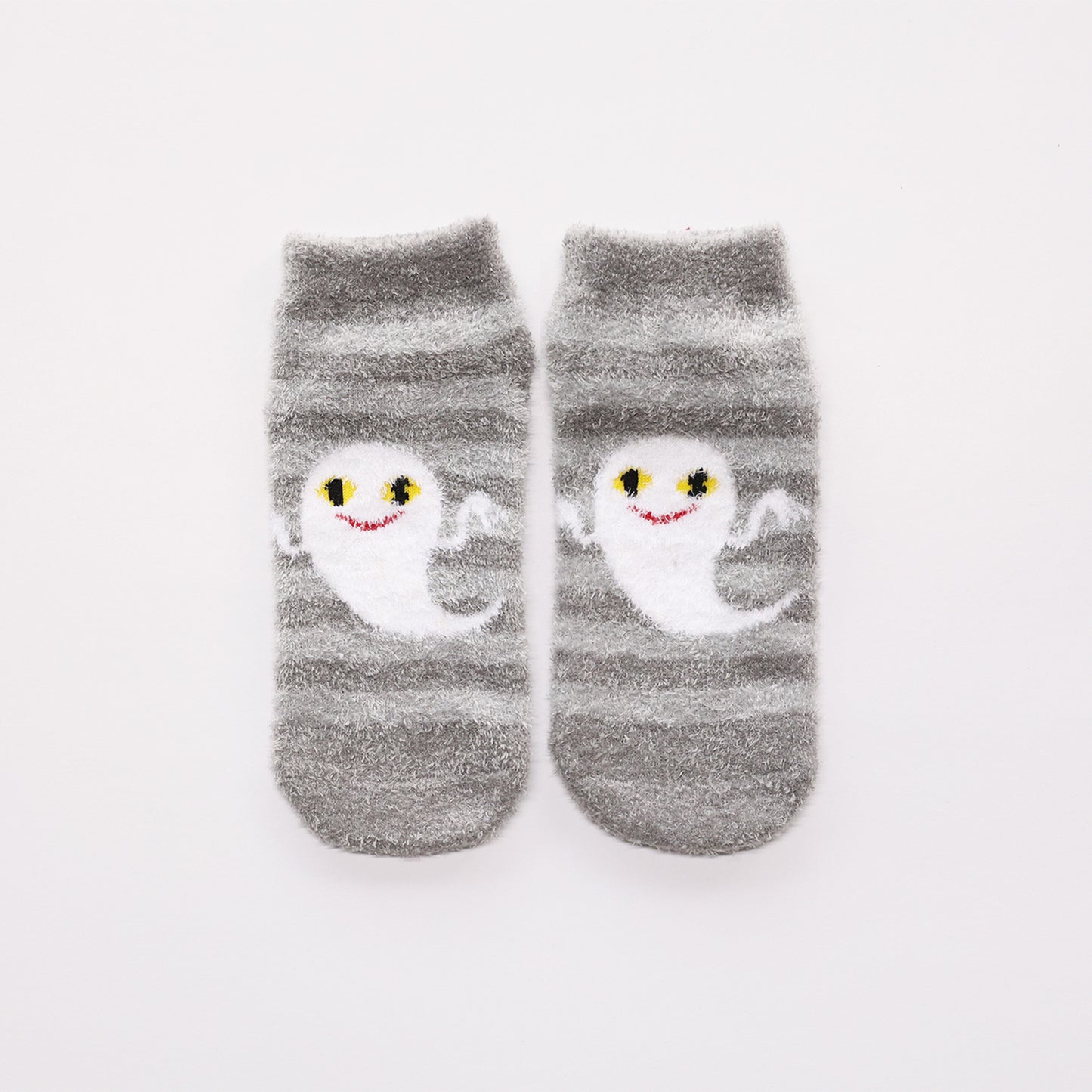 ルームソックス　レディース／グレーストライプ【ねないこだれだ】【絵本のくつした】【もこもこ靴下】