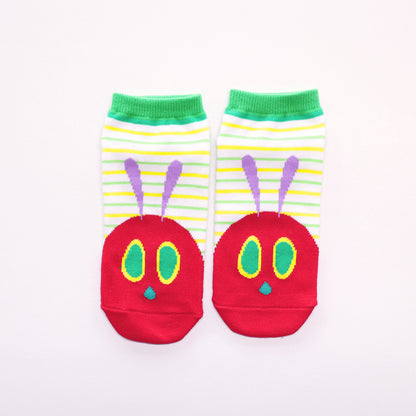 靴下　レディース／ストライプ 【はらぺこあおむし】【絵本のくつした】