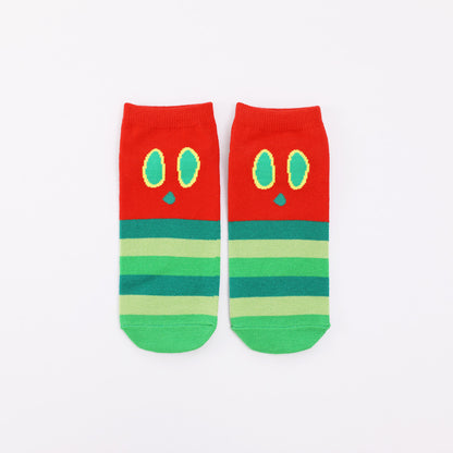 靴下　レディース／フェイス【はらぺこあおむし】【絵本のくつした】