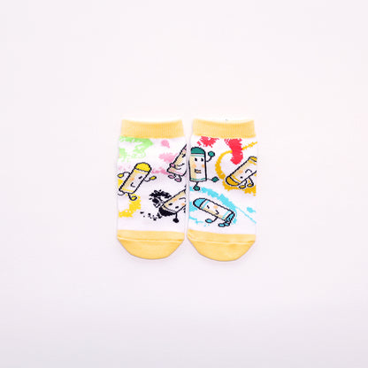 靴下　キッズ／いろいろないろ【くれよんのくろくん】【絵本のくつした】