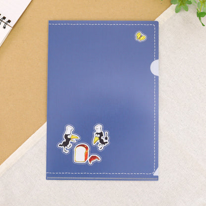 A5クリアファイル 紺【からすのパンやさん】