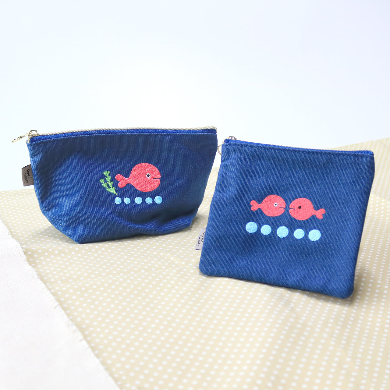 五味太郎 刺繍ポーチM きんぎょ