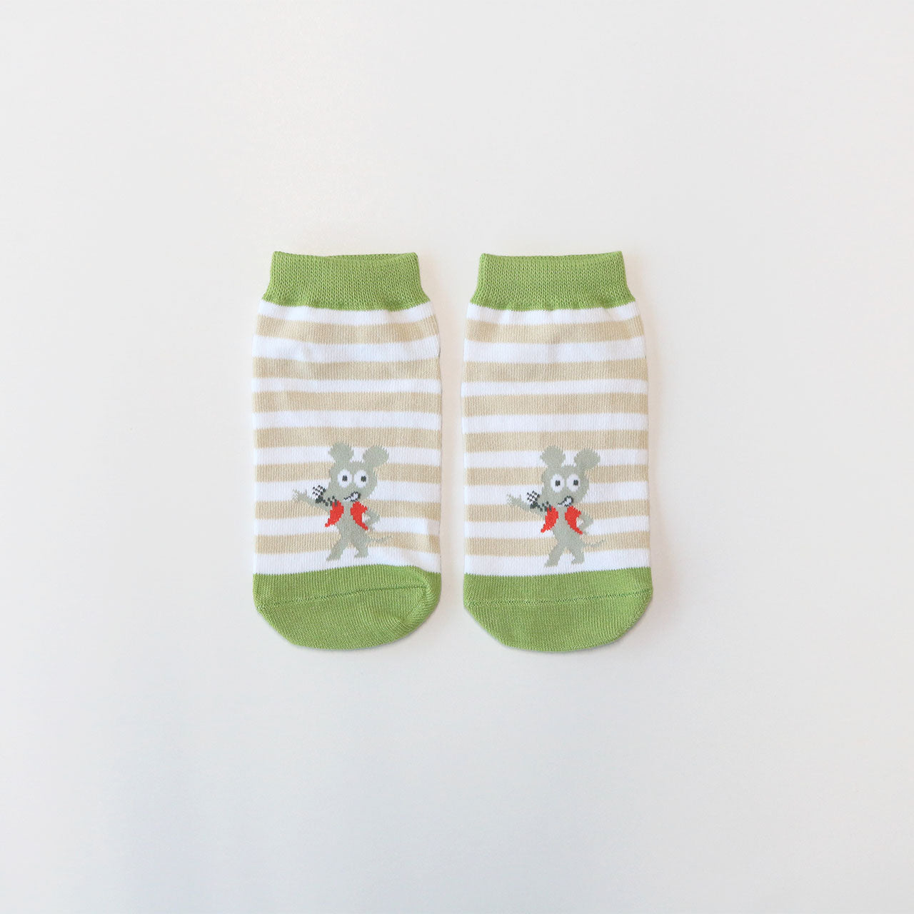 靴下 ジュニア／ストライプ【ねずみくんのチョッキ】【絵本のくつした】