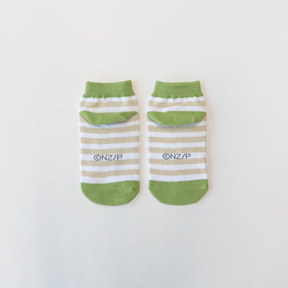 靴下 ジュニア／ストライプ【ねずみくんのチョッキ】【絵本のくつした】