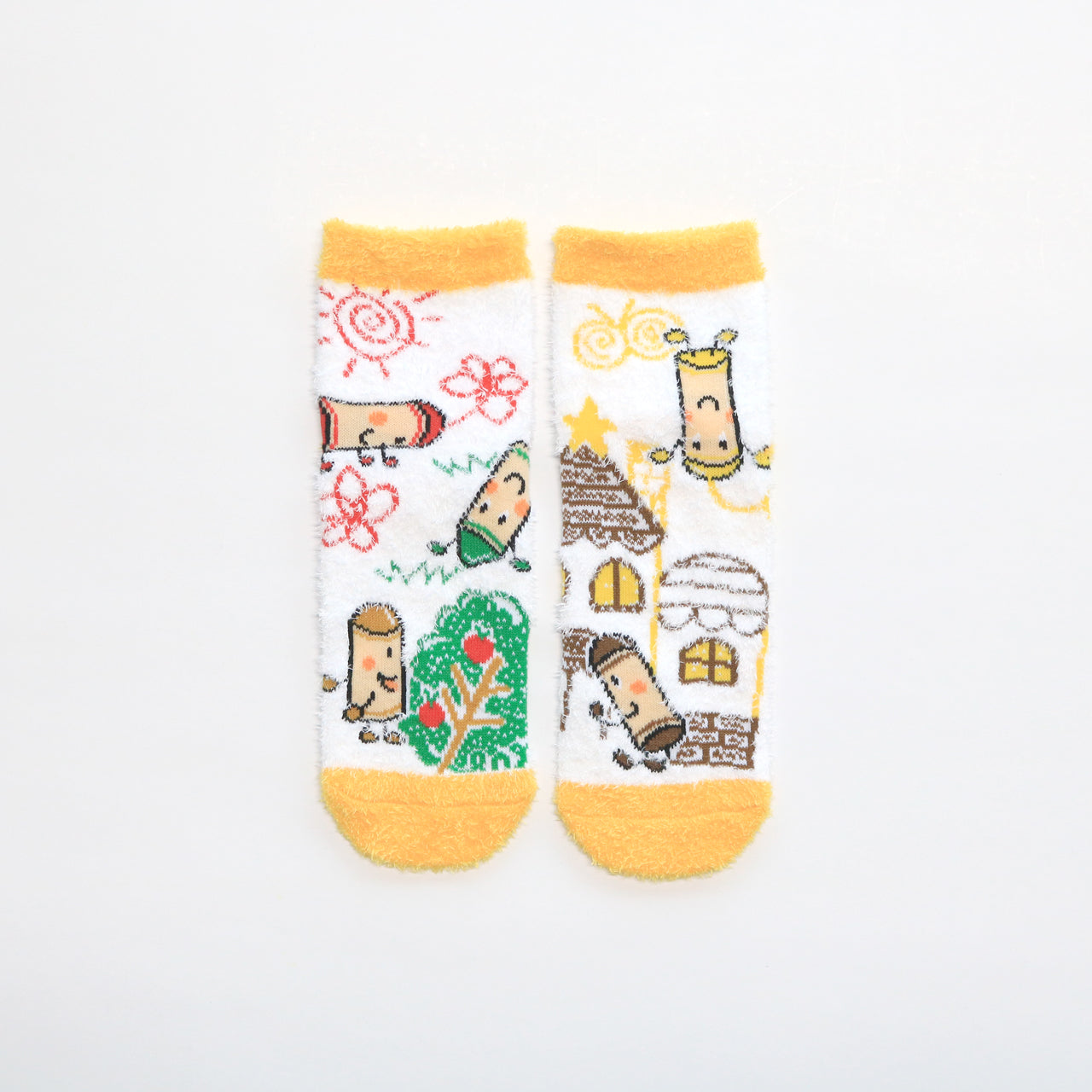 ルームソックス レディース／おえかき【くれよんのくろくん】【絵本のくつした】