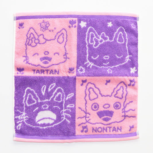 ウォッシュタオル 4コマピンク【ノンタン】