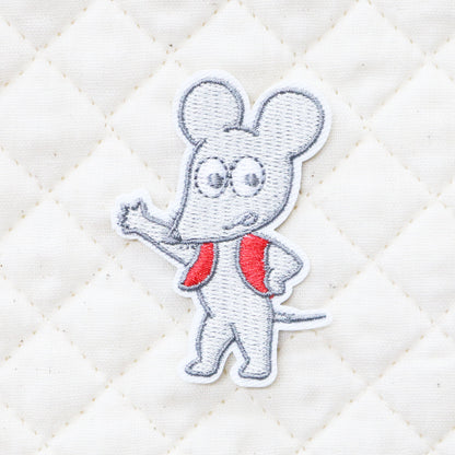 ワッペン　ねずみくん(1P) 【ねずみくんのチョッキ】【絵本のワッペン】