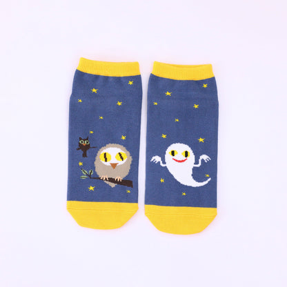 靴下　レディース／おばけとふくろう 【ねないこだれだ】【絵本のくつした】