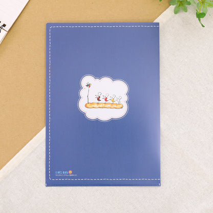 A5クリアファイル 紺【からすのパンやさん】