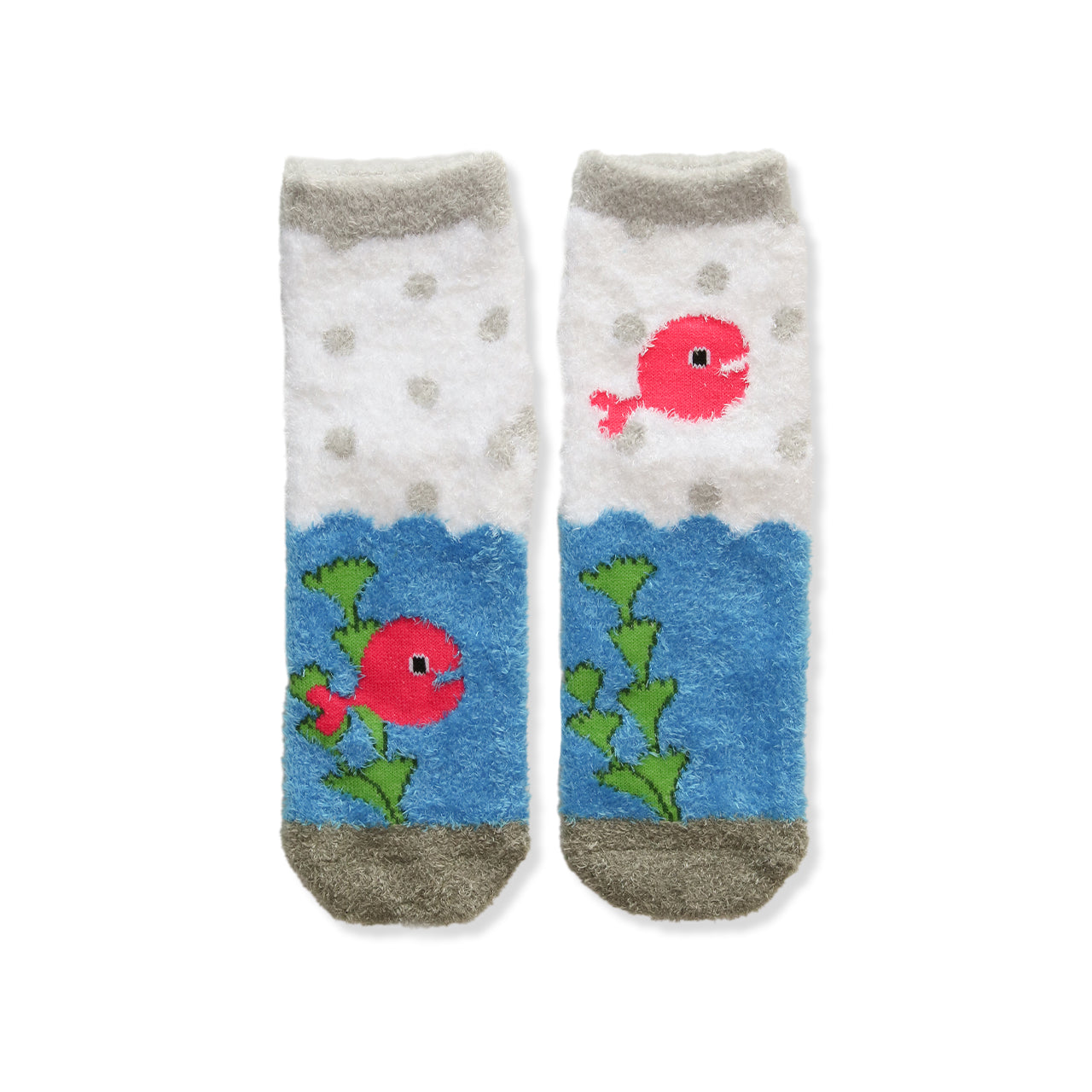 ルームソックス　レディース／水草【きんぎょがにげた】【絵本のくつした】